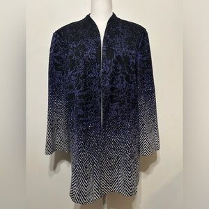 Misook Black and Purple Patterned Blazer